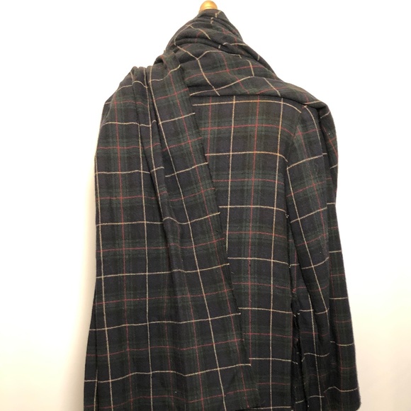 YOJI YAMAMOTO ARCHICVAL TARTAN SCARF WRAP COAT MEN - Picture 8 of 8